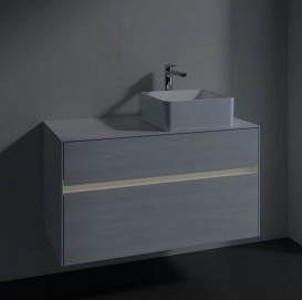 Тумба під раковину Villeroy & Boch Collaro 100х50 см із підсвічуванням ДСП біле дерево C040B0E8