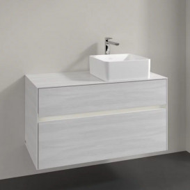 Тумба під раковину Villeroy & Boch Collaro 100х50 см із підсвічуванням ДСП біле дерево C040B0E8