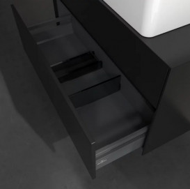 Тумба під раковину Villeroy & Boch Collaro 100х50 см із підсвічуванням МДФ чорний матовий лак C040B0PD