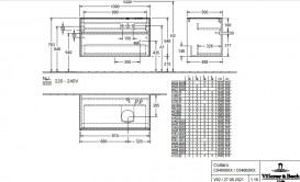 Тумба під раковину Villeroy & Boch Collaro 100х50 см із підсвічуванням МДФ чорний матовий лак C040B0PD