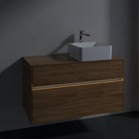 Тумба под раковину Villeroy & Boch Collaro 100х50 см с подсветкой ДСП дуб канзас C040B0RH