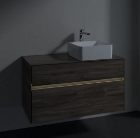 Тумба под раковину Villeroy & Boch Collaro 100х50 см с подсветкой ДСП каменный дуб  C040B0RK