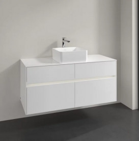 Тумба под раковину Villeroy & Boch Collaro 120х50 см с подсветкой МДФ глянцевый белый C041B0DH