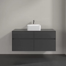 Тумба під раковину Villeroy & Boch Collaro 120х50 см із підсвічуванням МДФ глянсовий сірий C041B0FP