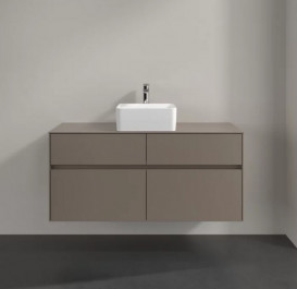 Тумба под раковину Villeroy & Boch Collaro 120х50 см с подсветкой ДСП трюфель серый C041B0VG