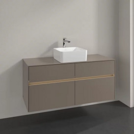Тумба под раковину Villeroy & Boch Collaro 120х50 см с подсветкой ДСП трюфель серый C041B0VG