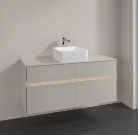 Тумба під раковину Villeroy & Boch Collaro 120х50 см із підсвічуванням ДСП м'який сірий C041B0VK