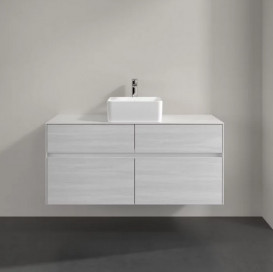 Тумба під раковину Villeroy & Boch Collaro 120х50 см із підсвічуванням ДСП біле дерево C041B0E8