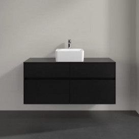 Тумба під раковину Villeroy & Boch Collaro 120х50 см із підсвічуванням МДФ чорний матовий лакC041B0PD
