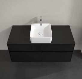 Тумба під раковину Villeroy & Boch Collaro 120х50 см із підсвічуванням МДФ чорний матовий лакC041B0PD