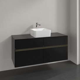 Тумба під раковину Villeroy & Boch Collaro 120х50 см із підсвічуванням МДФ чорний матовий лакC041B0PD