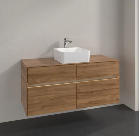 Тумба под раковину Villeroy & Boch Collaro 120х50 см с подсветкой ДСП дуб канзас C041B0RH