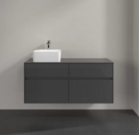 Тумба под раковину Villeroy & Boch Collaro 120х50 см с подсветкой МДФ глянцевый серый C042B0FP