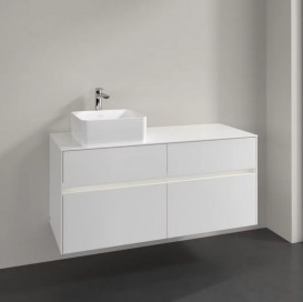 Тумба под раковину Villeroy & Boch Collaro 120х50 см с подсветкой ДСП матовый белый C042B0MS