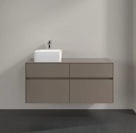 Тумба под раковину Villeroy & Boch Collaro 120х50 см с подсветкой ДСП трюфель серый C042B0VG
