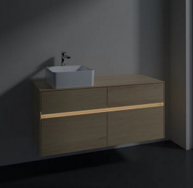 Тумба под раковину Villeroy & Boch Collaro 120х50 см с подсветкой ДСП северный дуб C042B0VJ