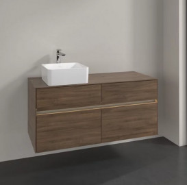 Тумба под раковину Villeroy & Boch Collaro 120х50 см с подсветкой ДСП дуб аризона C042B0VH