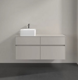 Тумба под раковину Villeroy & Boch Collaro 120х50 см с подсветкой ДСП мягкий серый C042B0VK