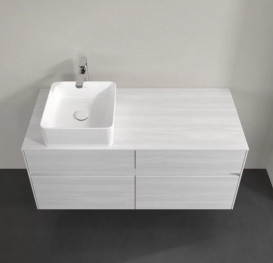 Тумба под раковину Villeroy & Boch Collaro 120х50 см с подсветкой ДСП белое дерево C042B0E8