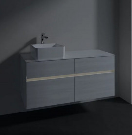 Тумба под раковину Villeroy & Boch Collaro 120х50 см с подсветкой ДСП белое дерево C042B0E8