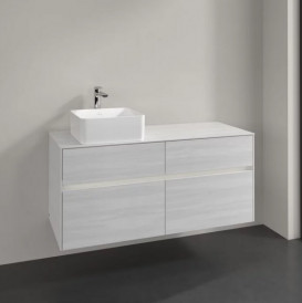 Тумба под раковину Villeroy & Boch Collaro 120х50 см с подсветкой ДСП белое дерево C042B0E8