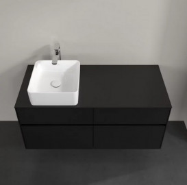 Тумба под раковину Villeroy & Boch Collaro 120х50 см с подсветкой МДФ черный матовый лак C042B0PD