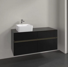 Тумба под раковину Villeroy & Boch Collaro 120х50 см с подсветкой МДФ черный матовый лак C042B0PD