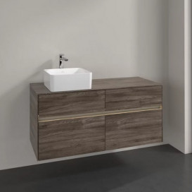 Тумба под раковину Villeroy & Boch Collaro 120х50 см с подсветкой ДСП каменный дуб C042B0RK