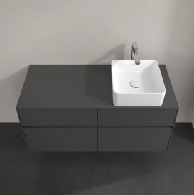 Тумба под раковину Villeroy & Boch Collaro 120х50 см с подсветкой МДФ глянцевый серый C043B0FP