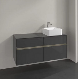 Тумба под раковину Villeroy & Boch Collaro 120х50 см с подсветкой МДФ глянцевый серый C043B0FP