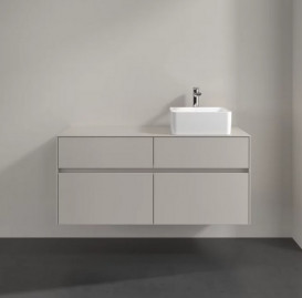 Тумба под раковину Villeroy & Boch Collaro 120х50 см с подсветкой ДСП мягкий серый C043B0VK