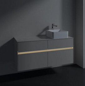 Тумба под раковину Villeroy & Boch Collaro 120х50 см с подсветкой ДСП мягкий серый C043B0VK