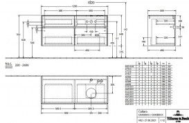 Тумба под раковину Villeroy & Boch Collaro 120х50 см с подсветкой ДСП мягкий серый C043B0VK