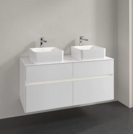 Тумба під раковину Villeroy & Boch Collaro 120х50 см із підсвічуванням МДФ глянсовий білий C044B0DH