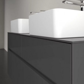 Тумба под раковину Villeroy & Boch Collaro 120х50 см с подсветкой МДФ глянцевый серый C044B0FP