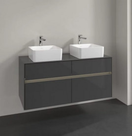 Тумба под раковину Villeroy & Boch Collaro 120х50 см с подсветкой МДФ глянцевый серый C044B0FP