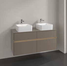 Тумба под раковину Villeroy & Boch Collaro 120х50 см с подсветкой ДСП трюфель серый C044B0VG