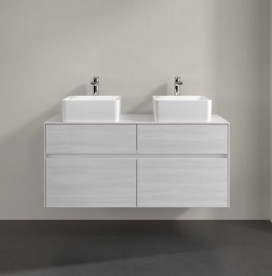 Тумба под раковину Villeroy & Boch Collaro 120х50 см с подсветкой ДСП белое дерево C044B0E8