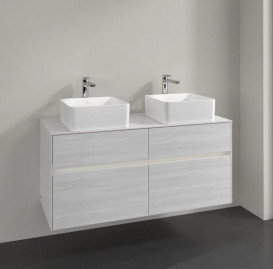 Тумба под раковину Villeroy & Boch Collaro 120х50 см с подсветкой ДСП белое дерево C044B0E8