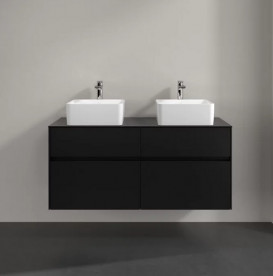 Тумба під раковину Villeroy & Boch Collaro 120х50 см із підсвічуванням МДФ чорний матовий лак C044B0PD