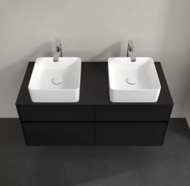 Тумба під раковину Villeroy & Boch Collaro 120х50 см із підсвічуванням МДФ чорний матовий лак C044B0PD