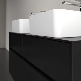 Тумба під раковину Villeroy & Boch Collaro 120х50 см із підсвічуванням МДФ чорний матовий лак C044B0PD