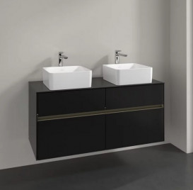 Тумба під раковину Villeroy & Boch Collaro 120х50 см із підсвічуванням МДФ чорний матовий лак C044B0PD