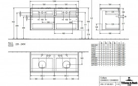 Тумба под раковину Villeroy & Boch Collaro 120х50 см с подсветкой ДСП каменный дуб C044B0RK