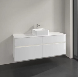 Тумба под раковину Villeroy & Boch Collaro 140х50 см с подсветкой МДФ глянцевый белый C045B0DH