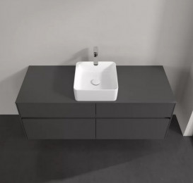 Тумба под раковину Villeroy & Boch Collaro 140х50 см с подсветкой МДФ глянцевый серый C045B0FP