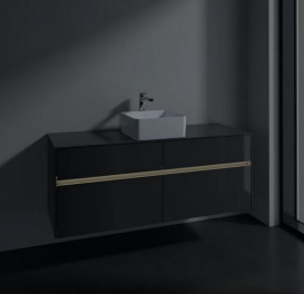 Тумба под раковину Villeroy & Boch Collaro 140х50 см с подсветкой МДФ глянцевый серый C045B0FP