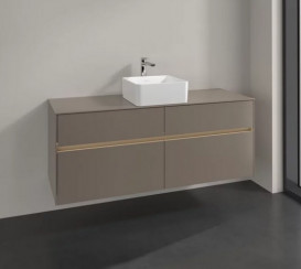 Тумба під раковину Villeroy & Boch Collaro 140х50 см із підсвічуванням ДСП трюфель сірий C045B0VG