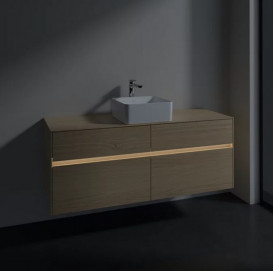 Тумба под раковину Villeroy & Boch Collaro 140х50 см с подсветкой ДСП северный дуб C045B0VJ