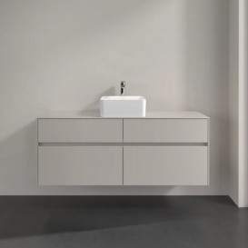 Тумба под раковину Villeroy & Boch Collaro 140х50 см с подсветкой ДСП мягкий серый C045B0VK